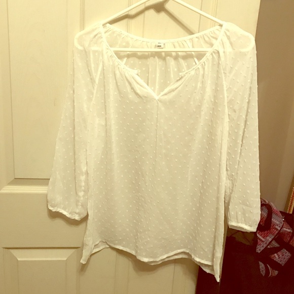 White Old Navy Sheer Blouse