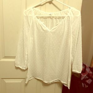 White Old Navy Sheer Blouse