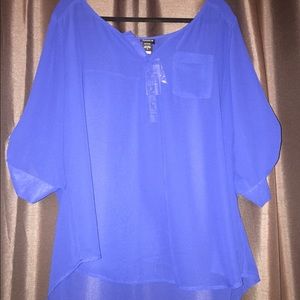 Sheer Royal Blue Blouse