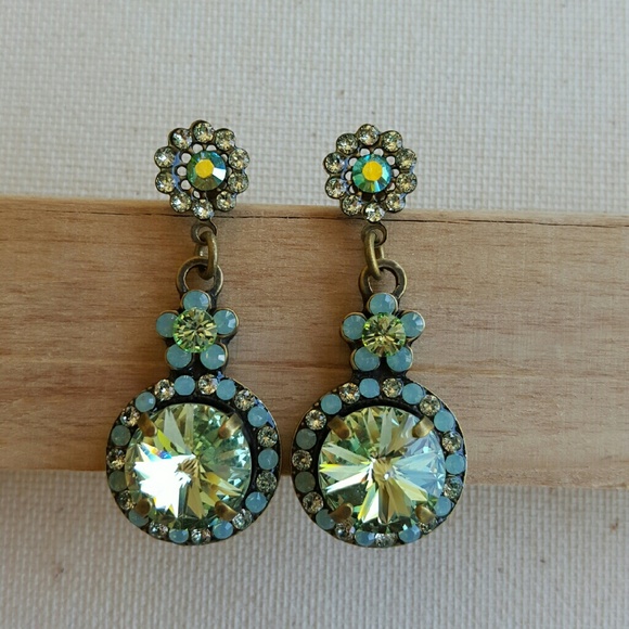 Swarovski Crystal Earrings with Brass Finish
