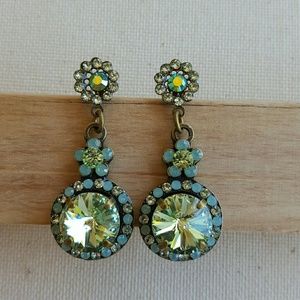 Swarovski Crystal Earrings with Brass Finish