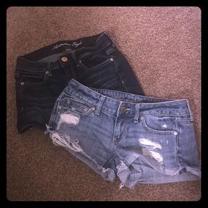 2 Pairs of AE Jean Shorts