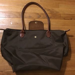Long champ le pliage large olive tote