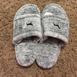 Grey slippers from pink