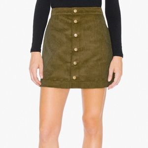 American Apparel Green Button Up Skirt
