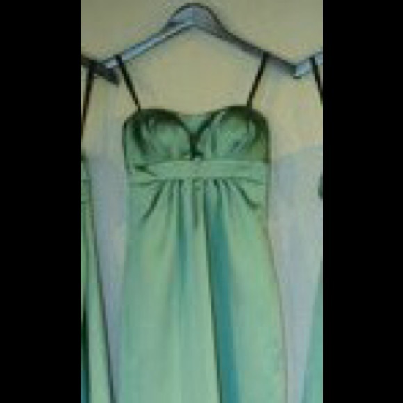 David's Bridal green bridesmaid dress