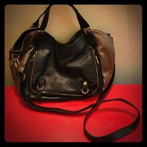 Big Buddha Metallic Accent Satchel/Tote Handbag