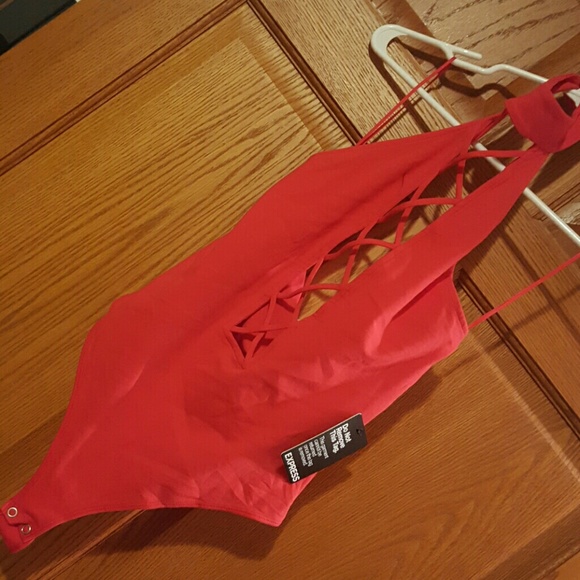 Choker low cut lace body suit