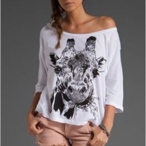 NWOT Lauren Moshi Giraffe Top in peach