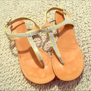 Neon trimmed leather sandals