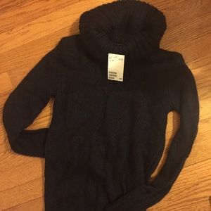 Black turtleneck sweater dress