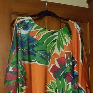 Hawaiian Print Chico's Poncho