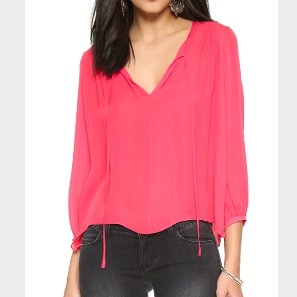 Parker safari silk pink blouse