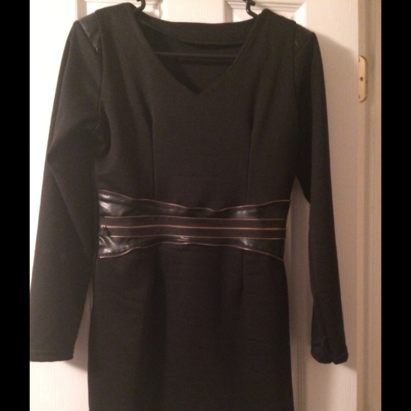 Little Black Zipper Front Dress