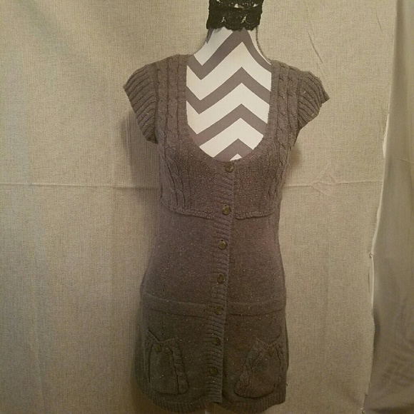 Grey Scoop-Neck Tunic