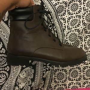 UO Black & Brown "Don" Hiker Boots