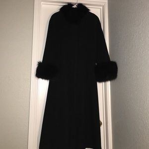 Black Cashmere and Black Fox coat