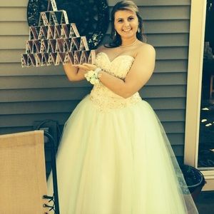 Mint green and champagne Paparazzi prom dress