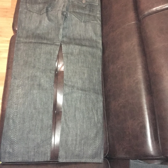 Men's Black snake skin true religion jeans