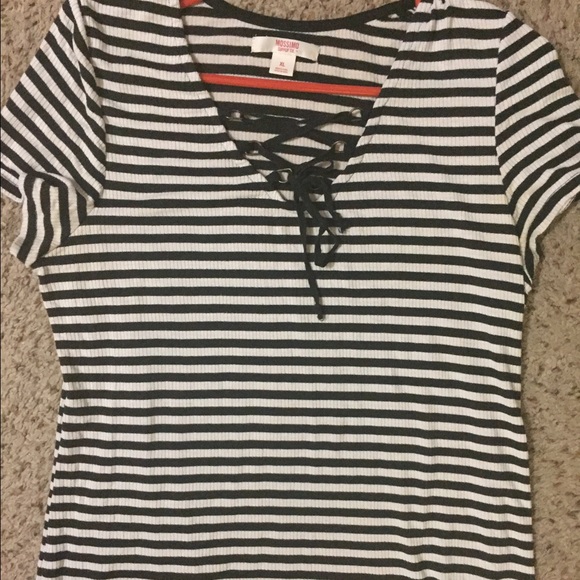 Striped tie up shirt