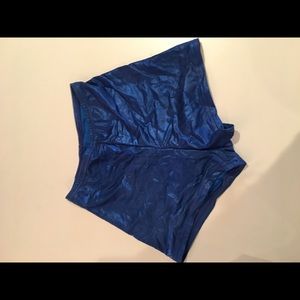 Shiny blue AA hotpants