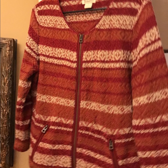 Lucky Brand sweater. Browns, orange. Lrg