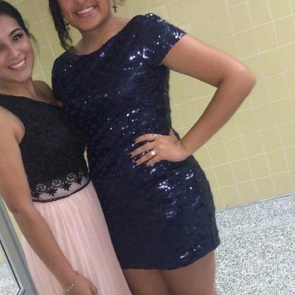 Glamorous dark blue mini dress