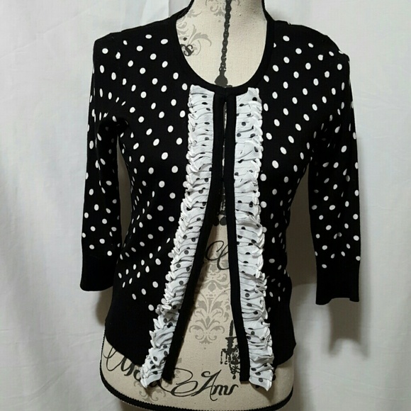 White House Black Market Sweaters - ❤NWOT Valentine WHBM Polka-dot cardigan