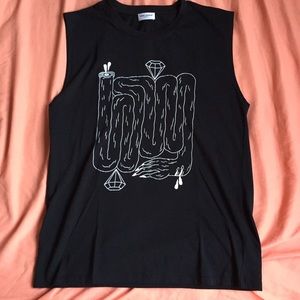 SOLD YSL Saint Laurent graphic sleeveless tshirt