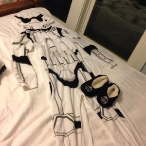 Storm trooper pajama suit and matching slippers