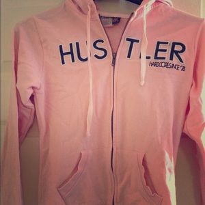 Hustler pink black zip up