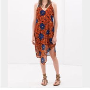 Zara floral printed chiffon slip dress with slit