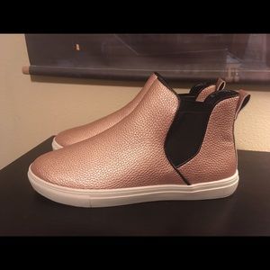 ROSE GOLD. Slip on sneaker booties sz10 NEW!