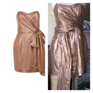 French connection strapless bow front dress