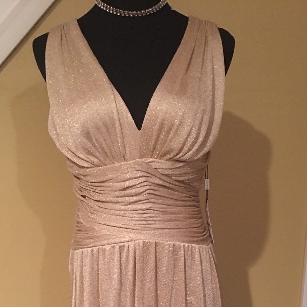 Calvin Klein Gold Ball Gown. Never Worn with Tags