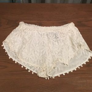 LF Chandelier white frilly shorts