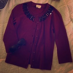 Burgundy and black Kate spade cardigan size Small