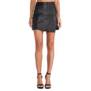 Asymmetrical Leather Skirt