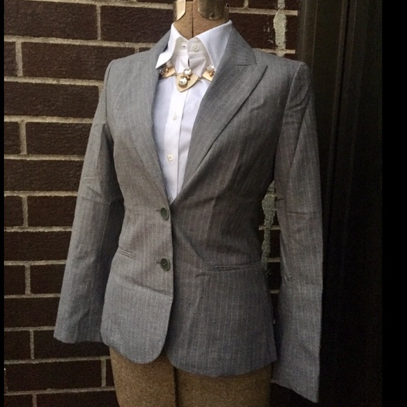 Theory Gray Pin Stripe Blazer - Picture 1 of 4