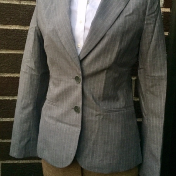 Theory Gray Pin Stripe Blazer - Picture 3 of 4