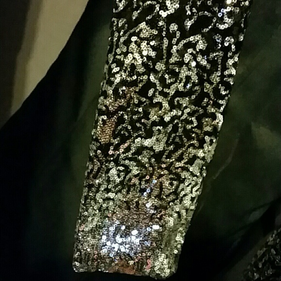 DONATED Sequin Sleeve Single Button Blazer S - Picture 3 of 4