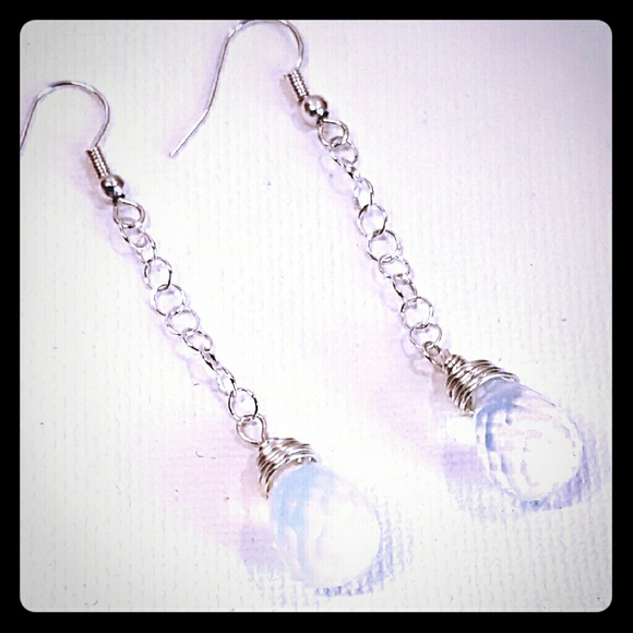 Moonstone Teardrop Silver earrings