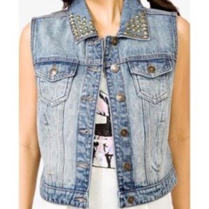 Forever 21 Studded Denim Vest