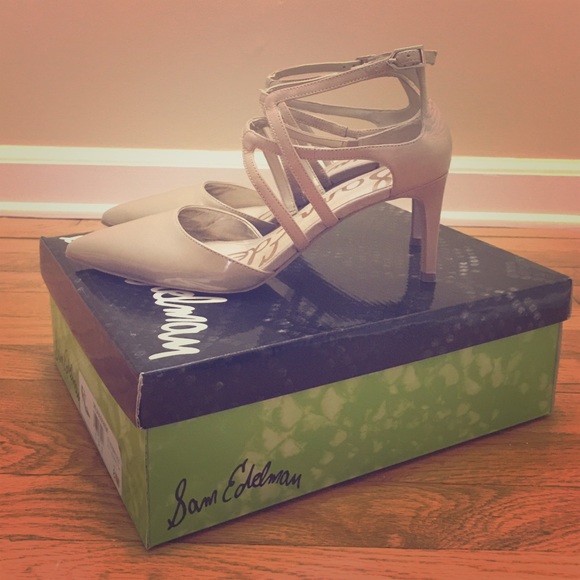 Sam Edelman Nude Patent Leather Heels
