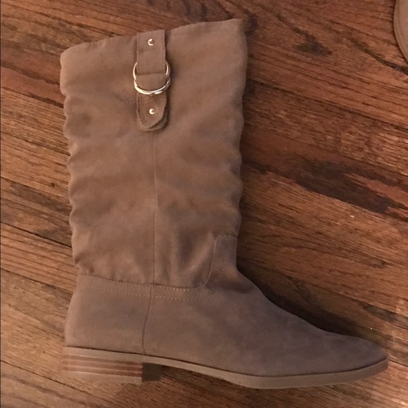 Taupe Mid Calf Boots