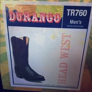 New Durango Black Embroidered Leather Cowboy Boots