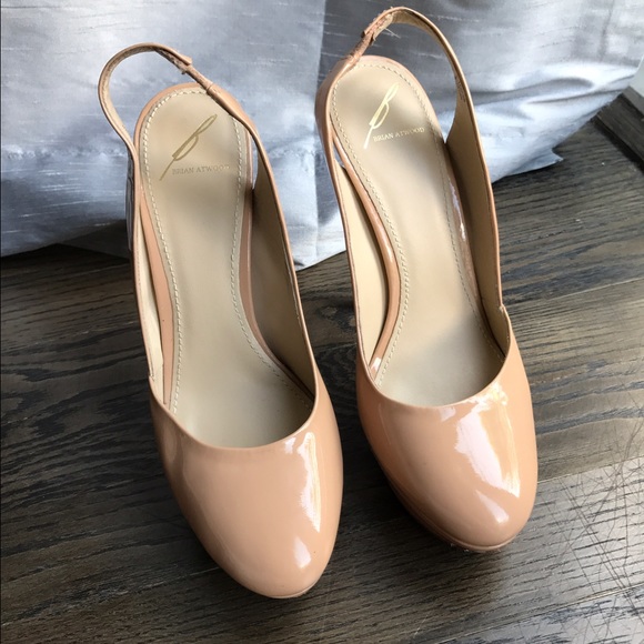 B Brian Atwood nude platform pumps