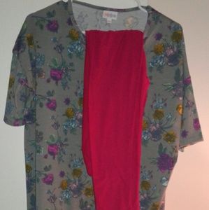 Bnwot lularoe xxs Irma and os solid hot pink leggi