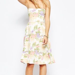 Asos floral bandeau midi dress