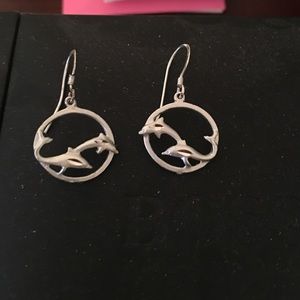 Silver dolphin earrings